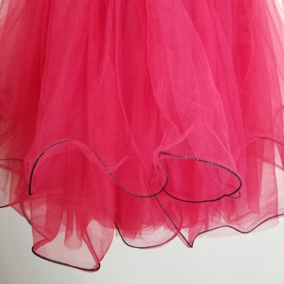 💃Girls Red & Black Lace, Velvet and Tulle Dance Costume Size CME💃 - Picture 4 of 8